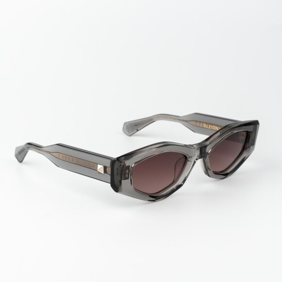 Valentino Women Sunglasses Translucent Grey Rose Irregular V - TRE VLS-101C-51 - Picture 5 of 14